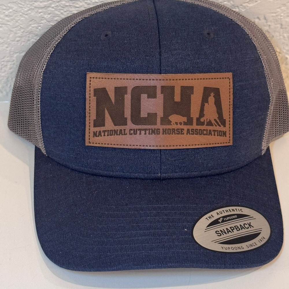 Team 365 NCHA National Cutting Horse Association Snapback Trucker Hat Navy Grey